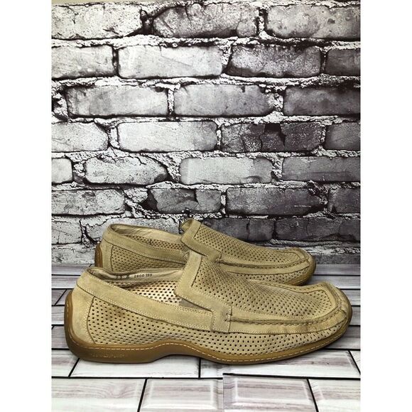 Donald J PLINER Esco Tan Suede Perforated Driving Moccasin Loafers Shoes Men 13M main image 7
